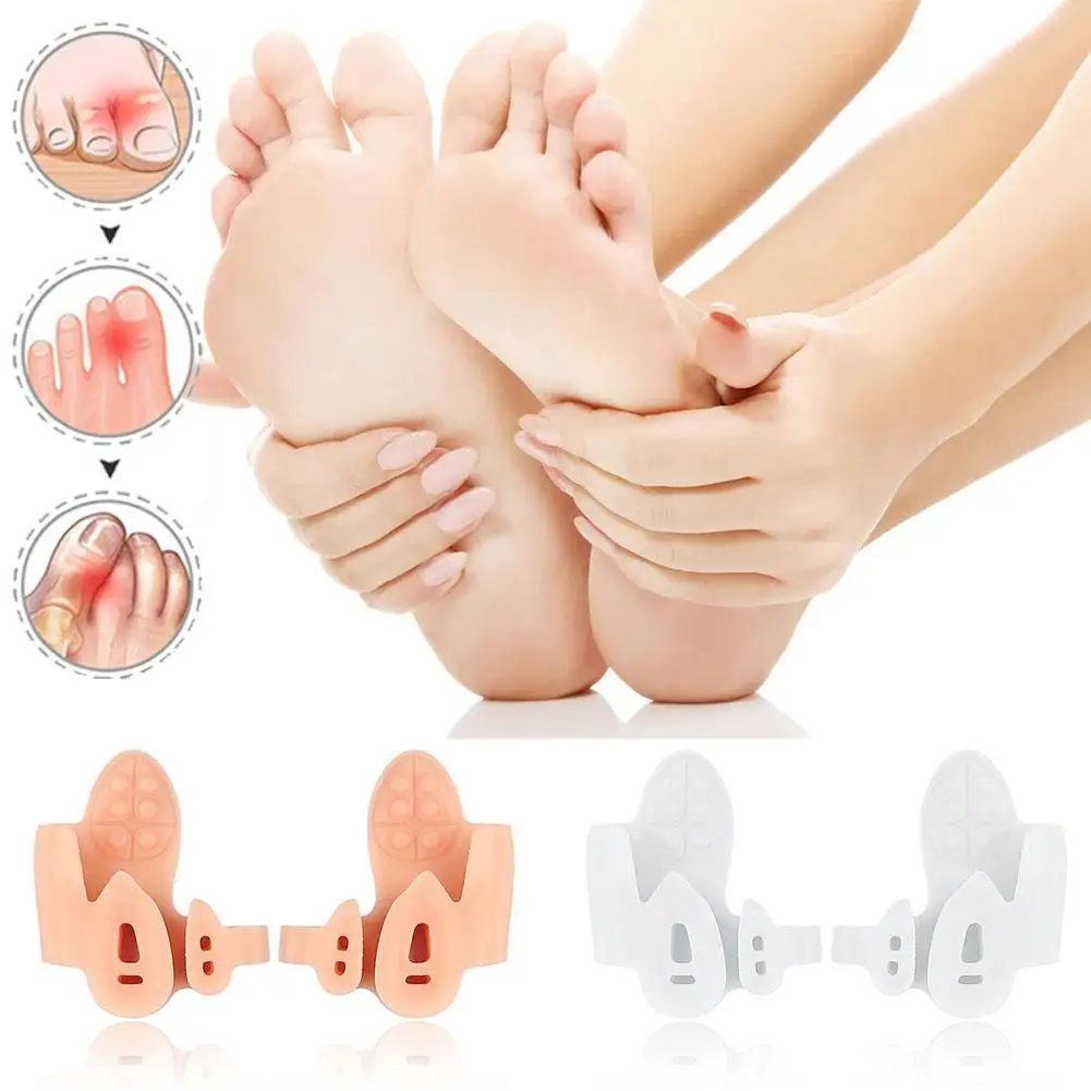 2pcs Toes Separator Socks 3 Holes Thumb Adjuster Straightener Feet Bone Orthotics Hallux Valgus Splint Sleeve Bunion Corrector 
2pcs Toes Separator Socks 3 Holes Thumb Adjuster Straightener Feet Bone Orthotics Hallux Valgus Splint Sleeve Bunion Corrector