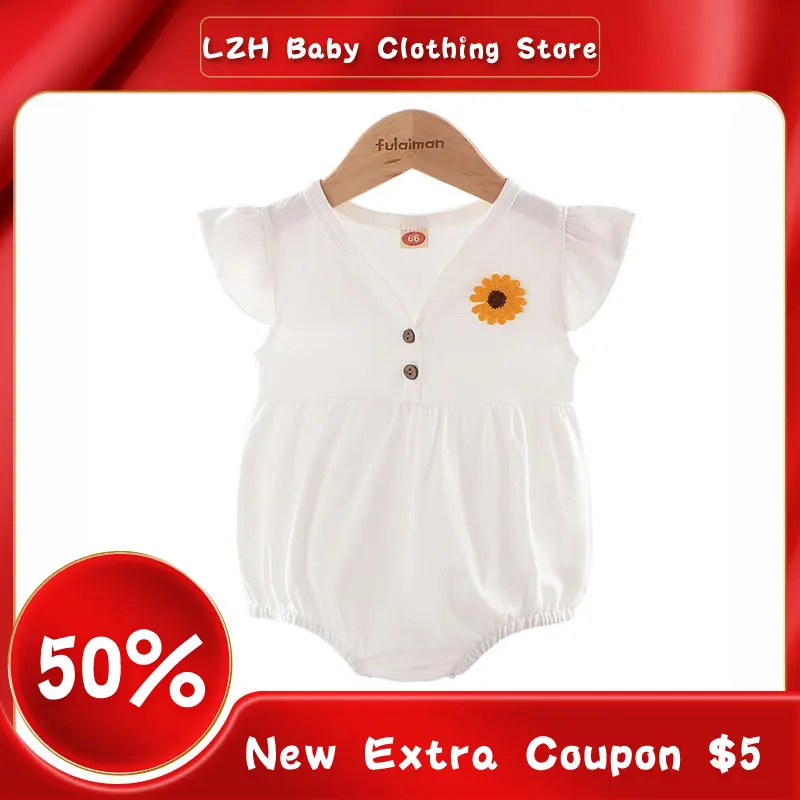 LZH Sweet Summer New Cotton Baby Girls Princess Triangle Romper For Newborn Baby Flying-Sleeve Chrysanthemum Jumpsuits 3-24Month 
LZH Sweet Summer New Cotton Baby Girls Princess Triangle Romper For Newborn Baby Flying-Sleeve Chrysanthemum Jumpsuits 3-24Month