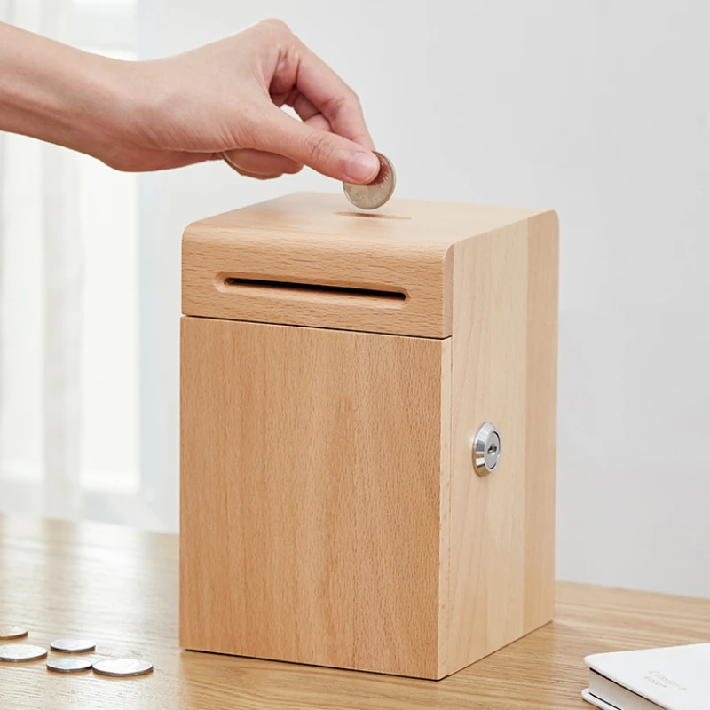 Luxury Coin Money Box Wood Secret Adult Gift Anti Fall Storage Large Piggy Bank for Paper Money Counter Tirelire Home Decor 50
Luxury Coin Money Box Wood Secret Adult Gift Anti Fall Storage Large Piggy Bank for Paper Money Counter Tirelire Home Decor 50