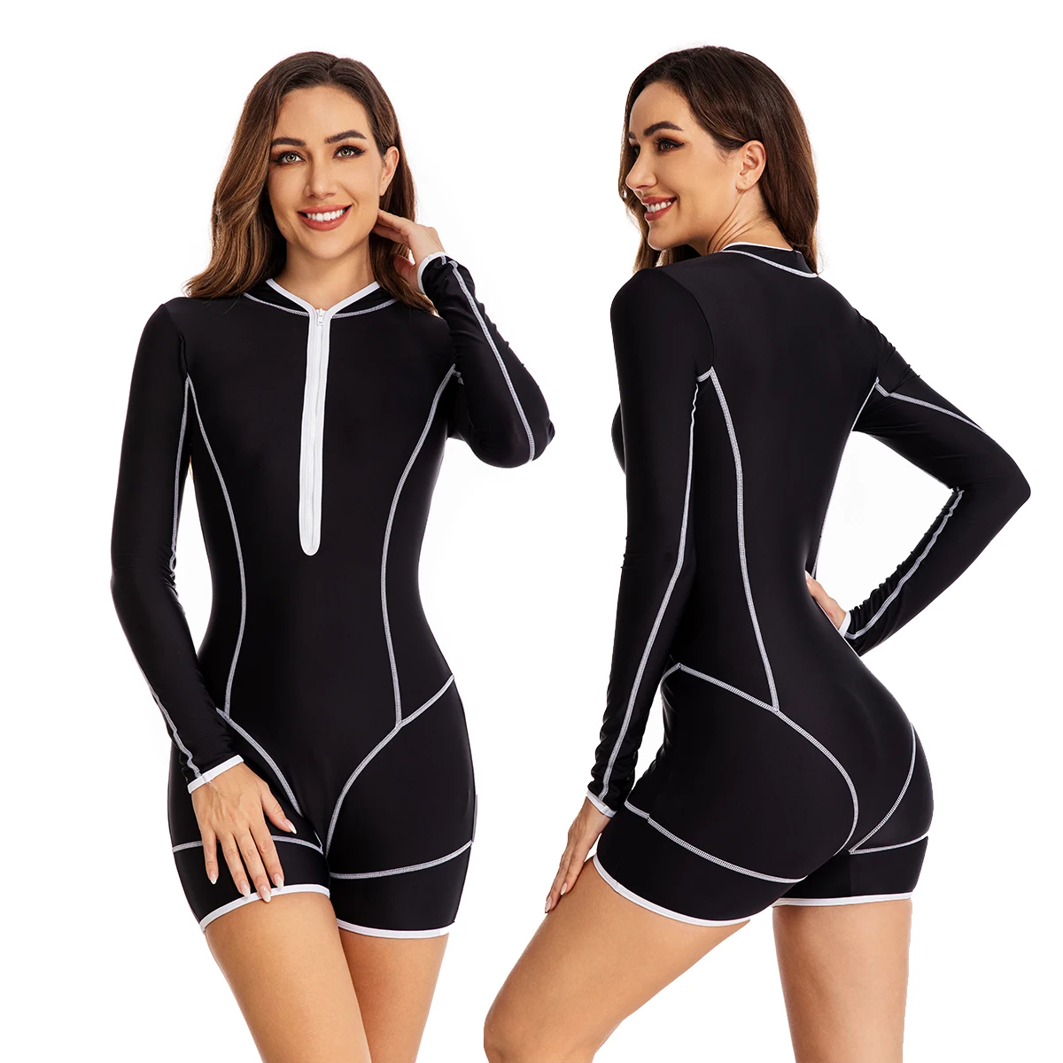 Long Sleeve One Piece Bathing Suit With Pads Teens Girls Women Swimsuits Shorts Tummy Control Boyleg Athletic Modest Rash Guards
Long Sleeve One Piece Bathing Suit With Pads Teens Girls Women Swimsuits Shorts Tummy Control Boyleg Athletic Modest Rash Guards