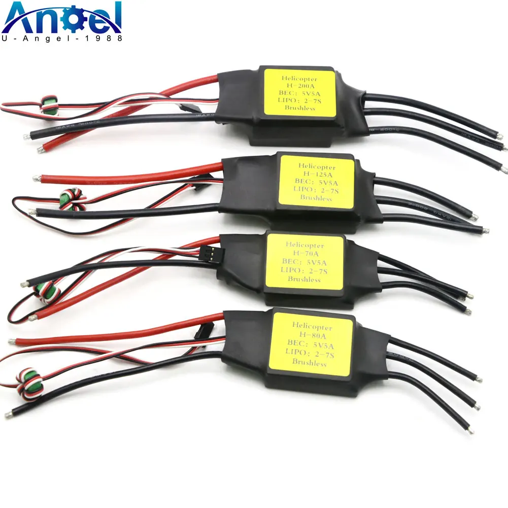 RC ESC Motor Speed Controller 70A 80A 125A 200A Brushless ESC 5V 5A UBEC With Slow Start For RC Airplanes Helicopter RC Drone
RC ESC Motor Speed Controller 70A 80A 125A 200A Brushless ESC 5V 5A UBEC With Slow Start For RC Airplanes Helicopter RC Drone