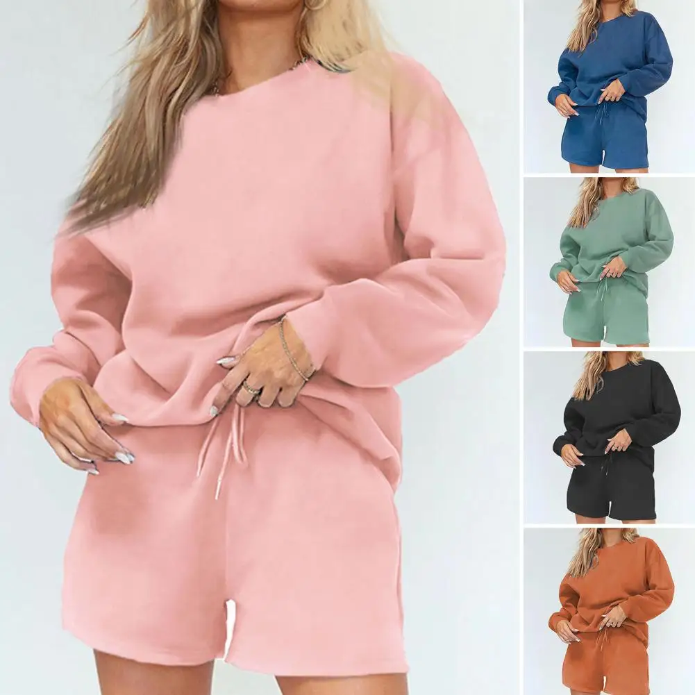 1 Set Women Sweatshirt Shorts Solid Color Loose Streetwear Spring Autumn Ribbed Cuff Tracksuit Jogging Suit Fall Outfits Women
1 Set Women Sweatshirt Shorts Solid Color Loose Streetwear Spring Autumn Ribbed Cuff Tracksuit Jogging Suit Fall Outfits Women