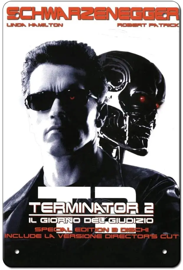 Металлический оловянный плакат Terminator 2 дня суждений 1991 настенный винтажный