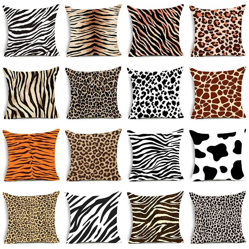 Livingroom Animal Print Leopard Snake Zebra Tiger Pillowcase Polyester Pillowcase Cushion Cover Home Decoration for Sofa
Livingroom Animal Print Leopard Snake Zebra Tiger Pillowcase Polyester Pillowcase Cushion Cover Home Decoration for Sofa