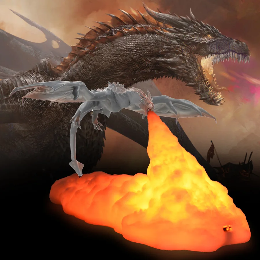 3D printed Fire-breathing Dragon Night Light home creative breathing lamp magic night light
3D printed Fire-breathing Dragon Night Light home creative breathing lamp magic night light