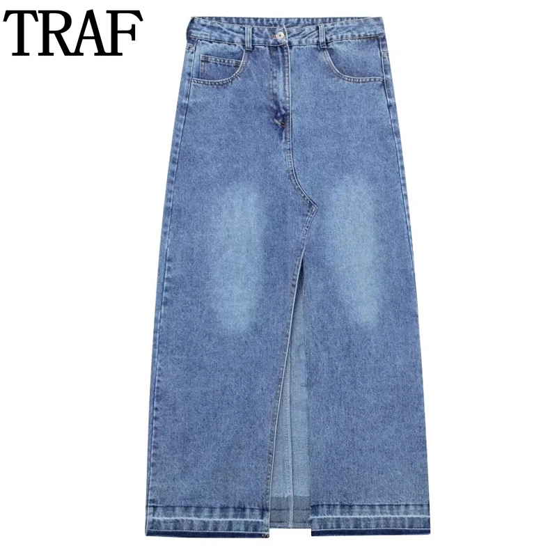 TRAF Denim Long Skirts for Women Blue Jean Maxi Skirt Women Summer High Waist Skirts Woman Fashion 2023 Streetwear Slit Skirt
TRAF Denim Long Skirts for Women Blue Jean Maxi Skirt Women Summer High Waist Skirts Woman Fashion 2023 Streetwear Slit Skirt