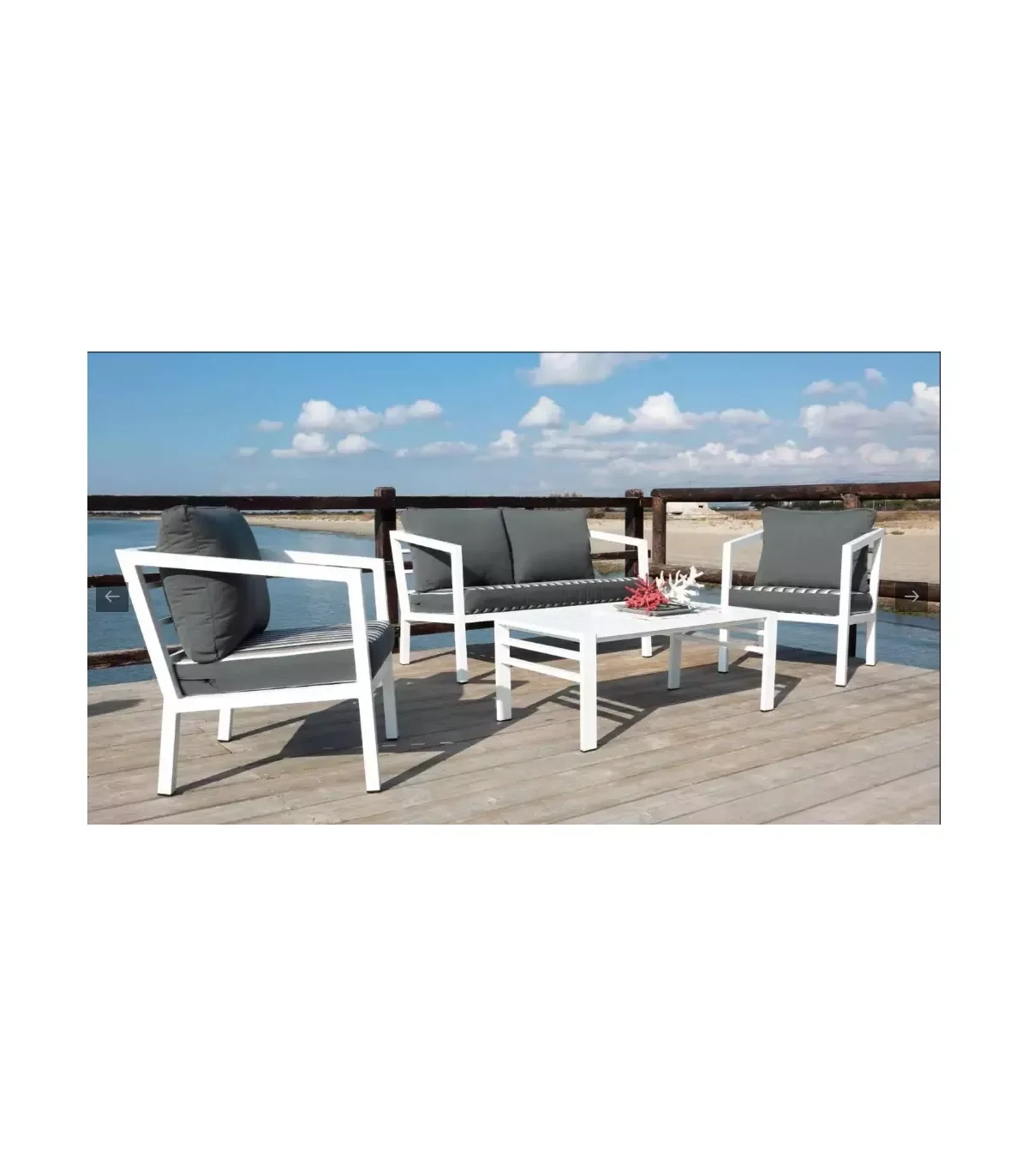 Sets tables and armchairs set terrace garden table center + 1 sofa 2 seater + 2 armchairs + cushions aluminum Acapulco-7
Sets tables and armchairs set terrace garden table center + 1 sofa 2 seater + 2 armchairs + cushions aluminum Acapulco-7