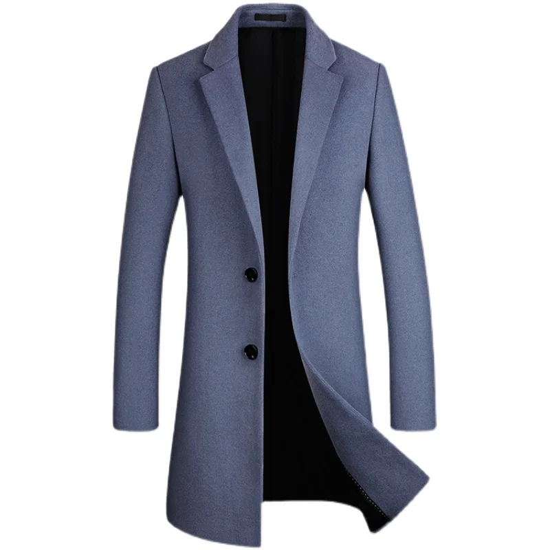 Blended Coat Men's Autumn Winter Mid-length Business Classic All-match Wool Coat High-quality Solid Color Woolen Men's Clothing
Blended Coat Men's Autumn Winter Mid-length Business Classic All-match Wool Coat High-quality Solid Color Woolen Men's Clothing
