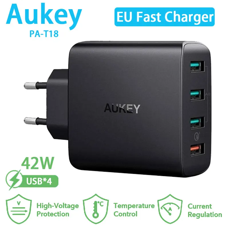 Aukey PA-T18 42W USB Charger Quick Charge 3.0 Phone Adapter For iPhone 13 Xiaomi Tablet Portable Wall Mobile EU Fast Charger
Aukey PA-T18 42W USB Charger Quick Charge 3.0 Phone Adapter For iPhone 13 Xiaomi Tablet Portable Wall Mobile EU Fast Charger