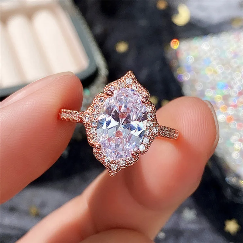 Exquisite Oval Cut White Cubic Zirconia CZ Stone Rings For Women Bride Wedding Engagement Ring Rose Gold Color Jewelry Gift
Exquisite Oval Cut White Cubic Zirconia CZ Stone Rings For Women Bride Wedding Engagement Ring Rose Gold Color Jewelry Gift