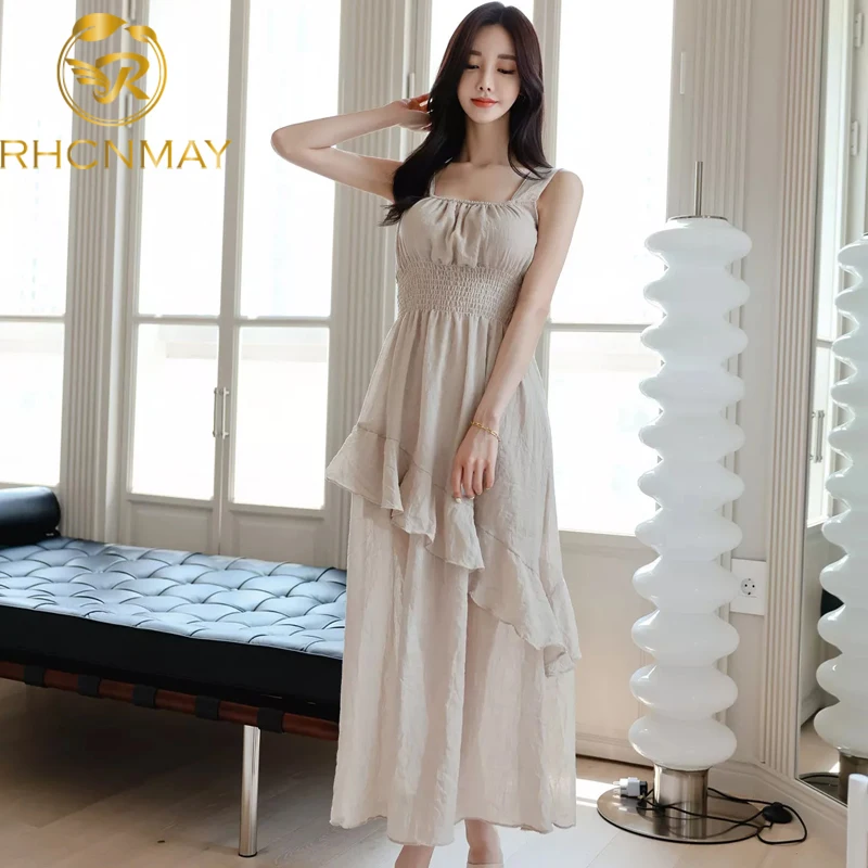 Korean French Vintage Midi Dress Women Casual Square Collar Sleeveles Elegant Dress Femae 2022 Summer Party One Piece Dress 
Korean French Vintage Midi Dress Women Casual Square Collar Sleeveles Elegant Dress Femae 2022 Summer Party One Piece Dress