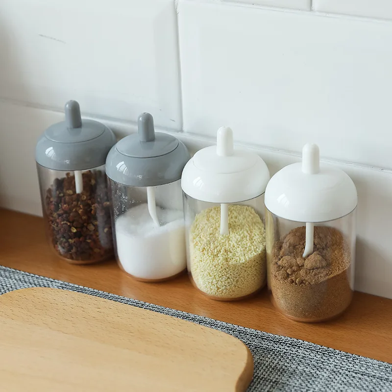 Transparent Kitchen Supplies Spice Box For Salt Sugar Pepper Powder Plastic Seasoning Bottle With Spoon and Lid Integrated
Transparent Kitchen Supplies Spice Box For Salt Sugar Pepper Powder Plastic Seasoning Bottle With Spoon and Lid Integrated