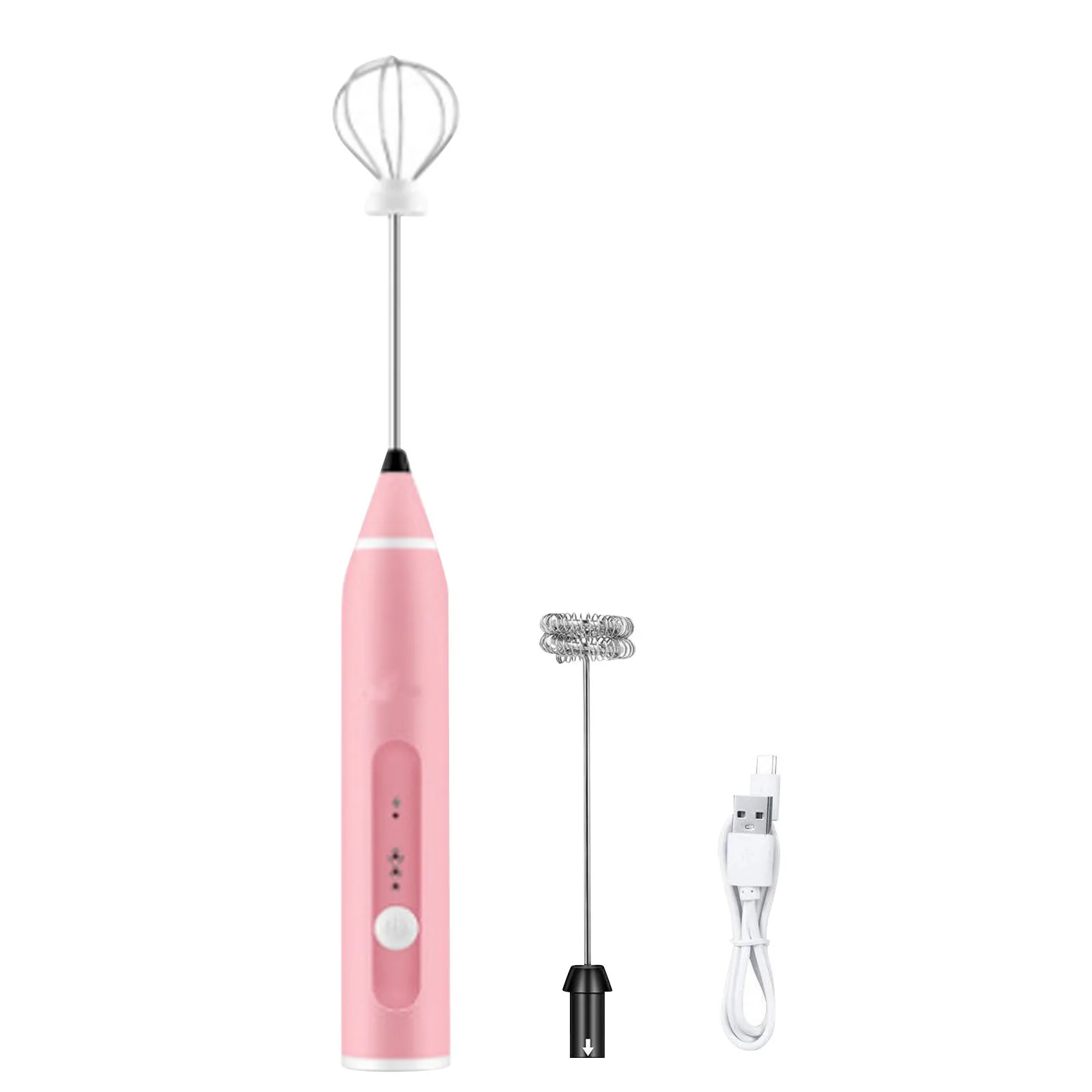 

Portable Milk Frother Egg Beater USB C Rechargeable 2 Speeds with 3 Mixing Heads Whisk mixer Blender for Egg Latte Matcha