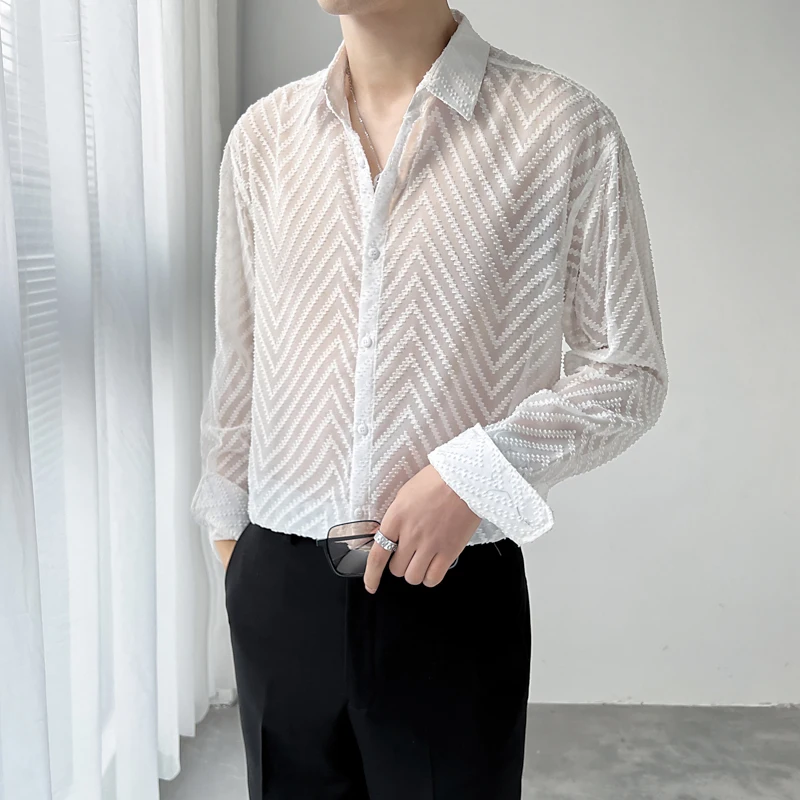 Top Quality Fashion Sexy Perspective Shirts Men Clothing 2022 Tuxedo Dress Loose Mens Casual Long Sleeve Blouse Homme
Top Quality Fashion Sexy Perspective Shirts Men Clothing 2022 Tuxedo Dress Loose Mens Casual Long Sleeve Blouse Homme