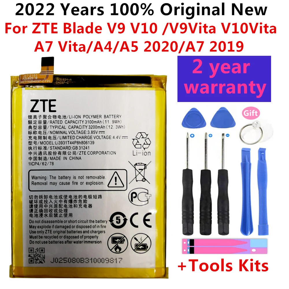 100% Original 3200mAh Mobile Phone Battery For ZTE Blade V9 V10 /V9Vita V10Vita/A7 Vita/A4/A5 2020/A7 2019 Batteries Bateria
100% Original 3200mAh Mobile Phone Battery For ZTE Blade V9 V10 /V9Vita V10Vita/A7 Vita/A4/A5 2020/A7 2019 Batteries Bateria