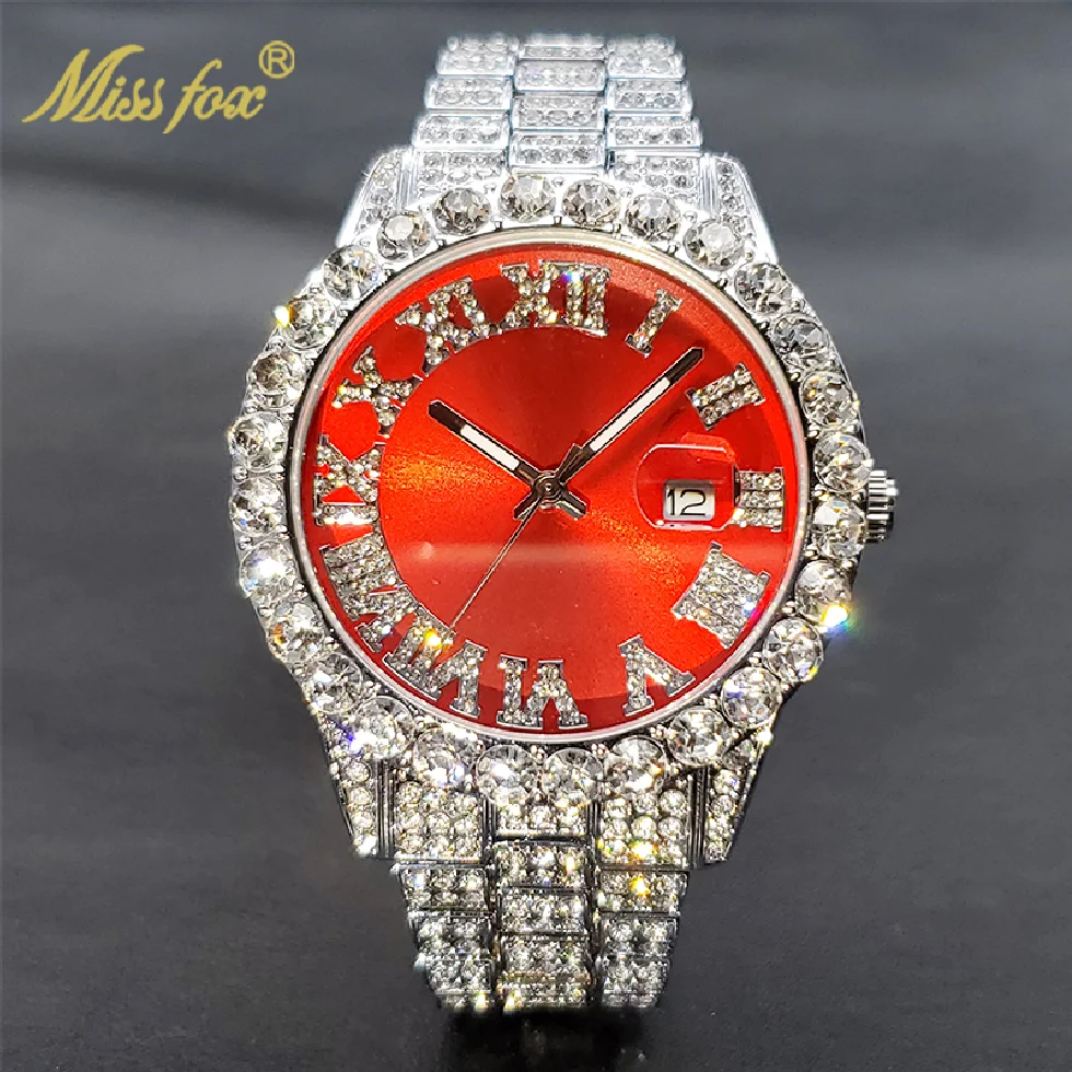 Waterproof Quartz Watch For Men Women Luxury Hip Hop Street Red Green Blue Dial Diamond Watches Power By Battery Unisex Gift
Waterproof Quartz Watch For Men Women Luxury Hip Hop Street Red Green Blue Dial Diamond Watches Power By Battery Unisex Gift