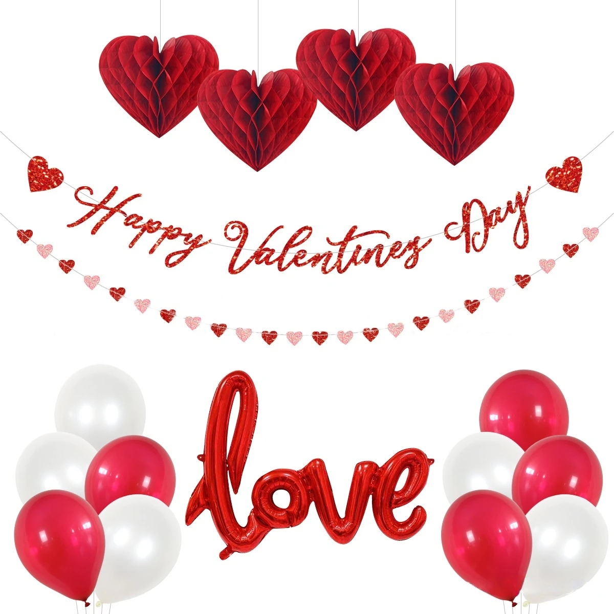 JOYMEMO Valentine's Day Theme Party Decoration Red Foil Balloon Letter Banner Love Paper String Valentine's Day Party Supplies
JOYMEMO Valentine's Day Theme Party Decoration Red Foil Balloon Letter Banner Love Paper String Valentine's Day Party Supplies