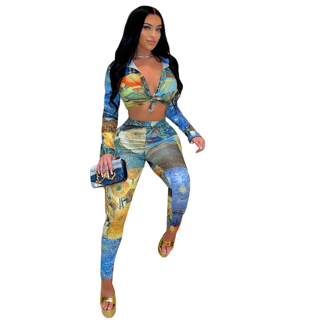 Cutubly Painting Tracksuit Women Pants Sets For Ladies Lapel T-shirt 2 Piece Set Top Pant Women's Trousers Suit Spring Autumn
Cutubly Painting Tracksuit Women Pants Sets For Ladies Lapel T-shirt 2 Piece Set Top Pant Women's Trousers Suit Spring Autumn