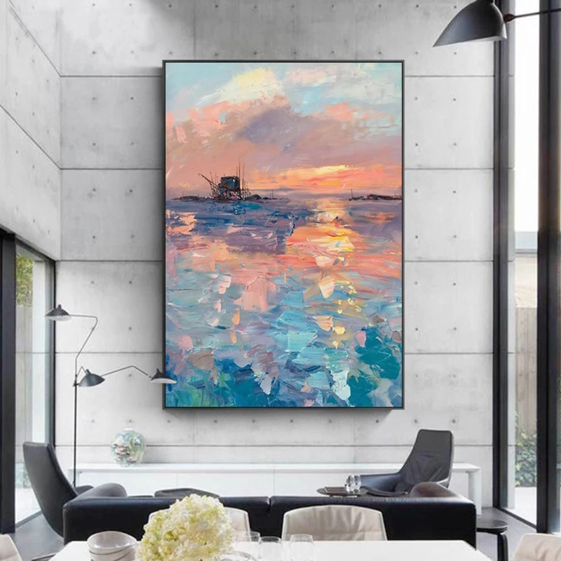 OuzerQing 100% Hand Painted Oil Painting On Canvas Abstract Ocean Sailboat Landscape Picture Wall Art Living Room Home Decor
OuzerQing 100% Hand Painted Oil Painting On Canvas Abstract Ocean Sailboat Landscape Picture Wall Art Living Room Home Decor