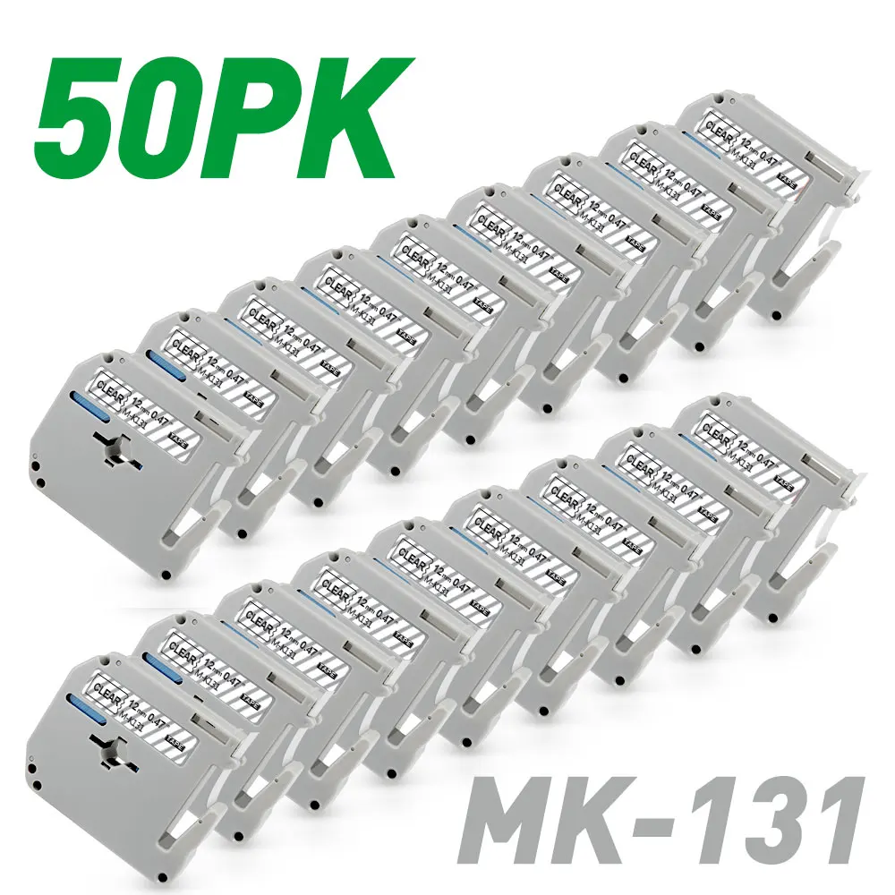 50PK MK131 Black on Clear 12mm for Brother MK Tapes MK-131 MK 131 MK131 Compatible for Brother P-touch PT-85 PT-90 Label Printer
50PK MK131 Black on Clear 12mm for Brother MK Tapes MK-131 MK 131 MK131 Compatible for Brother P-touch PT-85 PT-90 Label Printer