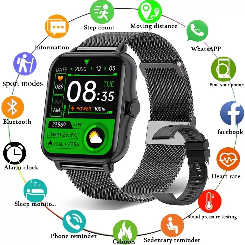 1.69 inch New Men Smart Watch Wristband Men Women Sport Clock Heart Rate Monitor Sleep Monitor Bluetooth Call Smartwatch+Box
1.69 inch New Men Smart Watch Wristband Men Women Sport Clock Heart Rate Monitor Sleep Monitor Bluetooth Call Smartwatch+Box