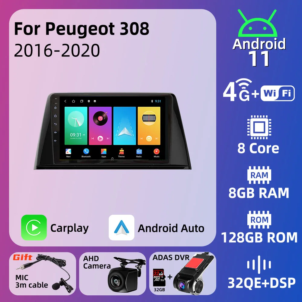 Автомобильный мультимедийный плеер для Peugeot 308 2016-2020 10,1 дюймов Android Стерео GPS-навигация BT WIFI FM головное устройство с рамкой
Автомобильный мультимедийный плеер для Peugeot 308 2016-2020 10,1 дюймов Android Стерео GPS-навигация BT WIFI FM головное устройство с рамкой