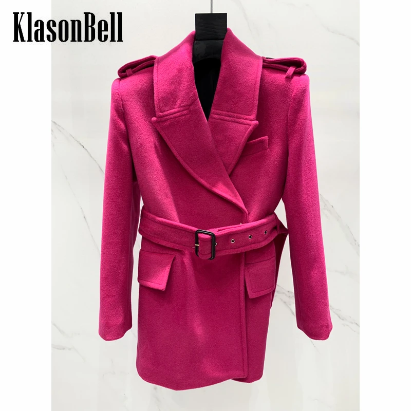 12.3 KlasonBell Temperament Elegant With Belt Collect Waist Midi Wool Coat Women
12.3 KlasonBell Temperament Elegant With Belt Collect Waist Midi Wool Coat Women