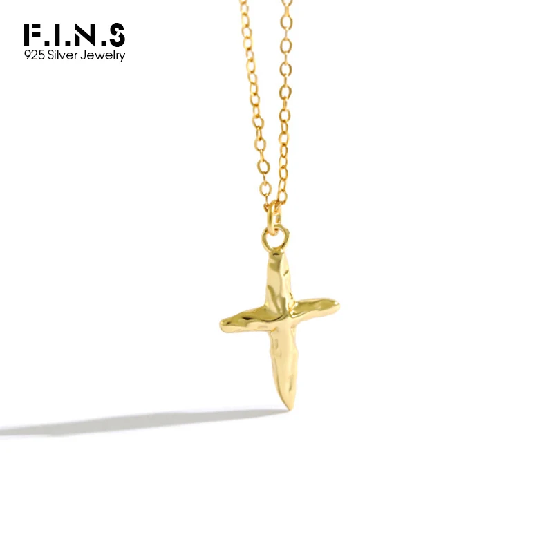 F.I.N.S Religious Style S925 Sterling Silver Necklace INS Korean Two-tone Irregular Concave Cross Female Necklace Clavicle Chain
F.I.N.S Religious Style S925 Sterling Silver Necklace INS Korean Two-tone Irregular Concave Cross Female Necklace Clavicle Chain