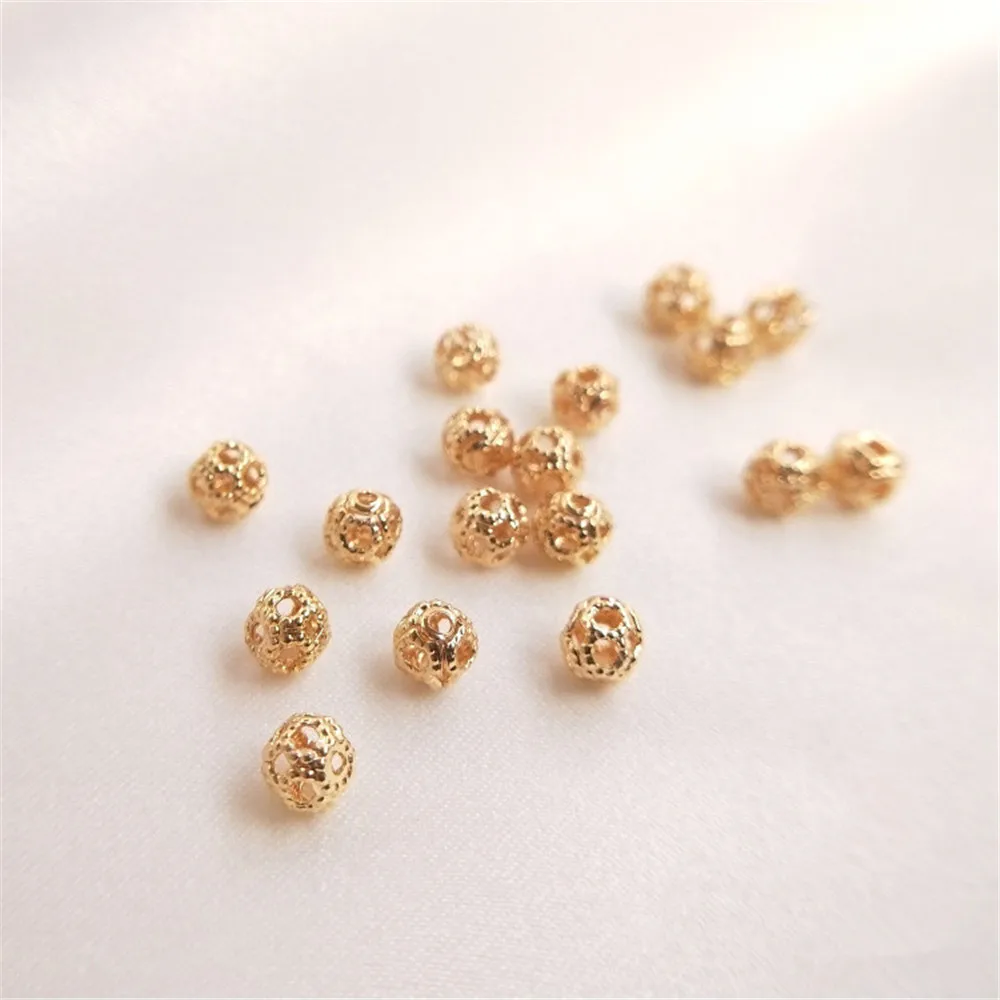 14K plated gold filled Bead color preservation hollow bead floret ball loose bead DIY hand - made first accessory material
14K plated gold filled Bead color preservation hollow bead floret ball loose bead DIY hand - made first accessory material