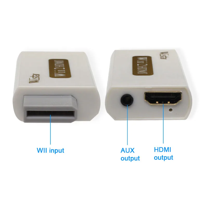 Wiistar розничная продажа белый для Wii to HDMI Wii2HDMI адаптер конвертер байпас поддержка