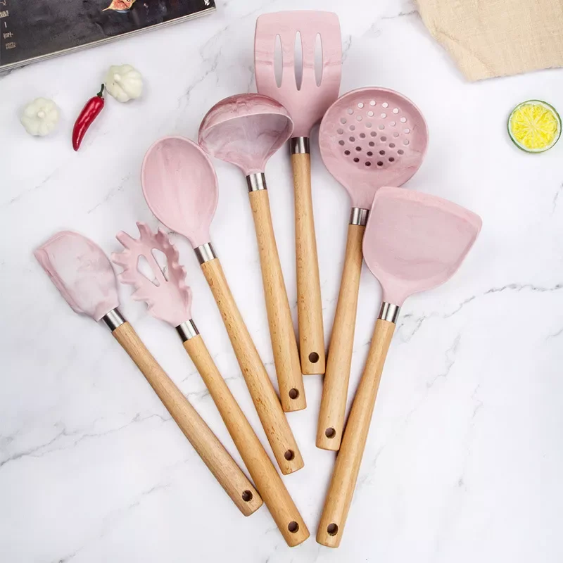 Marble Pattern Pink Kitchen Cookware Silicone Kitchenware Non Stick Cooking Pot Set Spatula Shovel Soup Spoon Cute Kitchen Tools
Marble Pattern Pink Kitchen Cookware Silicone Kitchenware Non Stick Cooking Pot Set Spatula Shovel Soup Spoon Cute Kitchen Tools