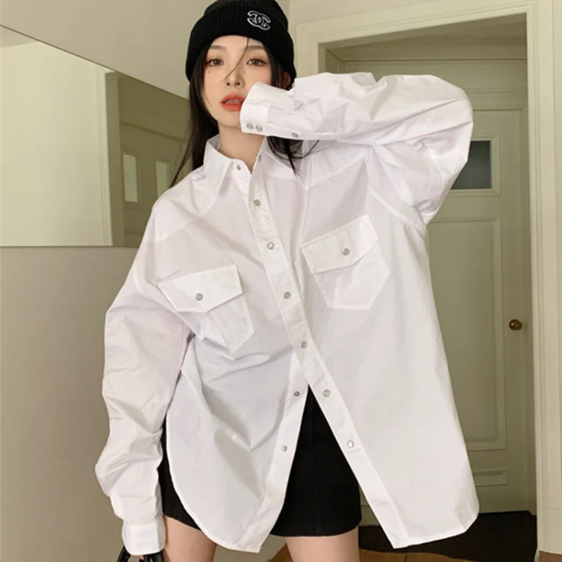 Deeptown Oversized Kpop Women Blouses Harajuku Korean Style Grunge Punk Long Sleeve Shirts White Tops Chic Female Streetwear
Deeptown Oversized Kpop Women Blouses Harajuku Korean Style Grunge Punk Long Sleeve Shirts White Tops Chic Female Streetwear