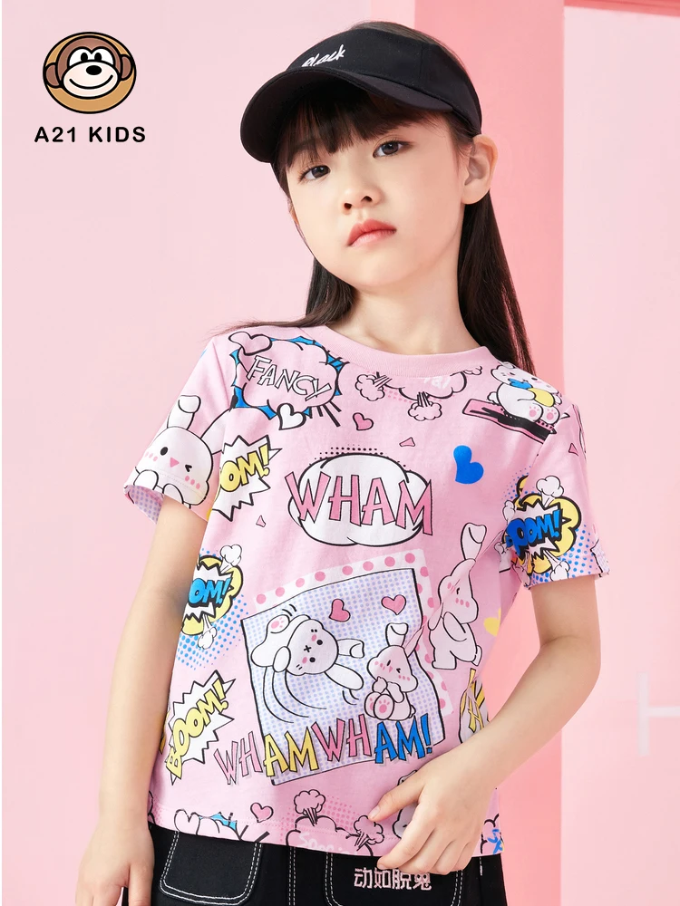A21 Girls Cartoon T-shirts Summer 2022 Kids Clothing Fashion Casual Short Sleeves Tees 4-14y Children's Printed 100% Cotton Tops
A21 Girls Cartoon T-shirts Summer 2022 Kids Clothing Fashion Casual Short Sleeves Tees 4-14y Children's Printed 100% Cotton Tops