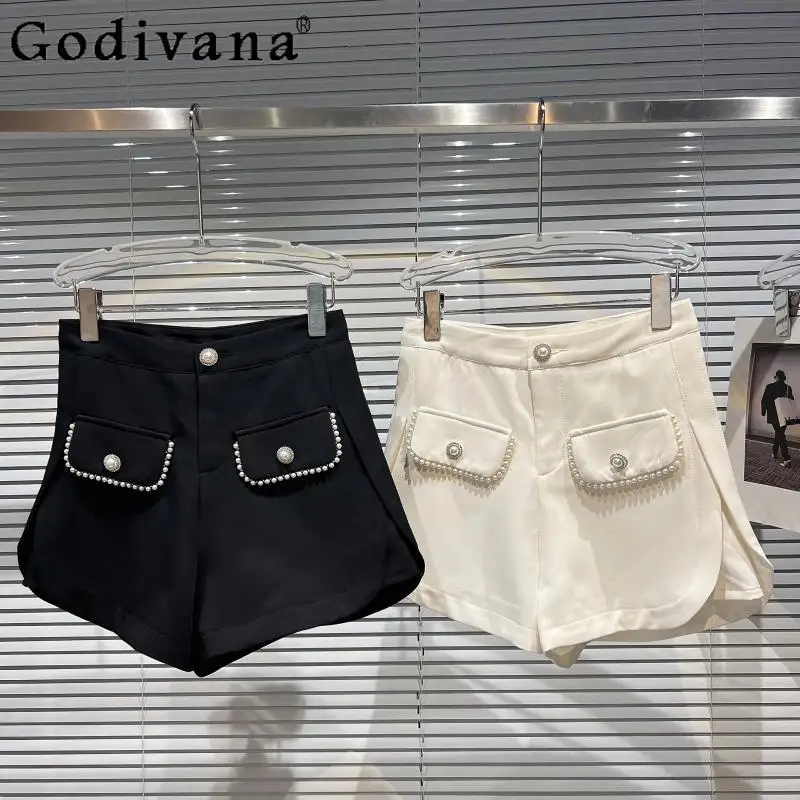 2022 Spring New Solid Color Shorts for Women Fashion Pearl Edge Pocket Casual Shorts Side Slit Loose Shorts for Ladies
2022 Spring New Solid Color Shorts for Women Fashion Pearl Edge Pocket Casual Shorts Side Slit Loose Shorts for Ladies
