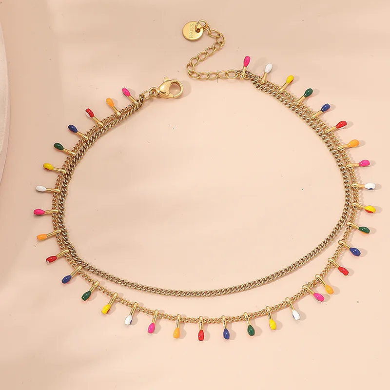 Cute Simple Color Oil Drop Starfish Bead Layered Anklet for Women Bohemian Chain Barefoot Beach Jewelry Accessories Wholesale
Cute Simple Color Oil Drop Starfish Bead Layered Anklet for Women Bohemian Chain Barefoot Beach Jewelry Accessories Wholesale
