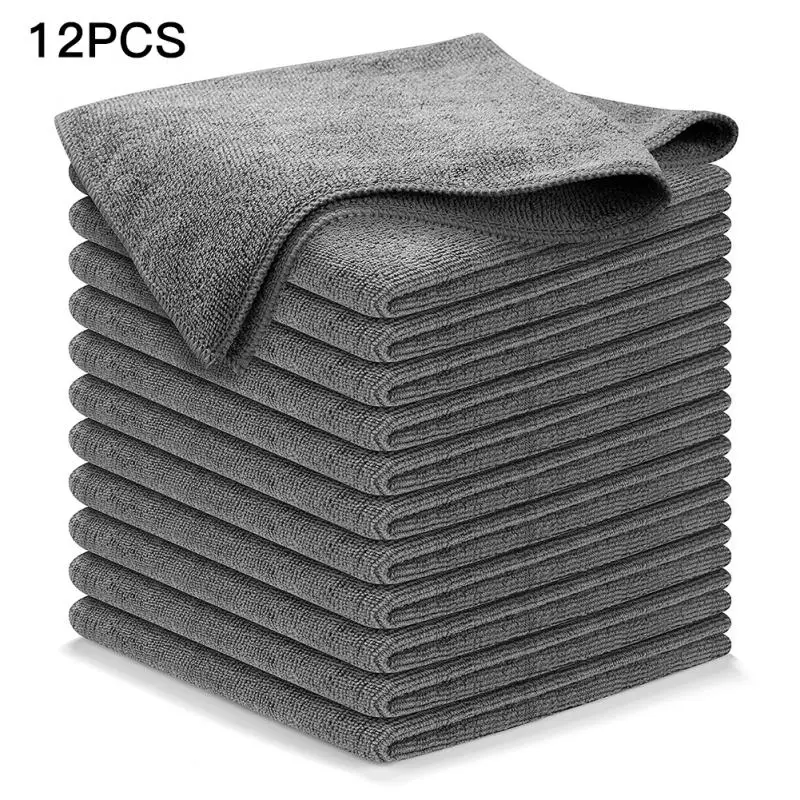 

12Pcs Microfiber Cleaning Cloth Car Clean Cloths Absorbent Car Wash Microfiber Towel Drying Kitchen Housework Merchandises