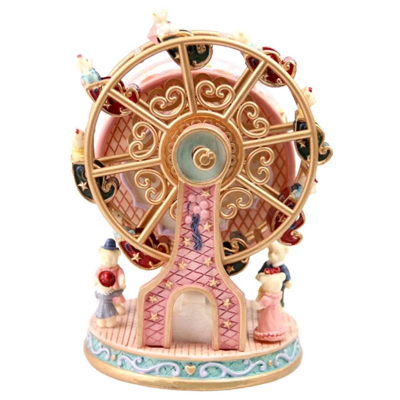 Rotatable Resin Ferris Wheel Bear Music Box Rotating Music Box Clockwork Home Decoration Christmas Gift 
Rotatable Resin Ferris Wheel Bear Music Box Rotating Music Box Clockwork Home Decoration Christmas Gift
