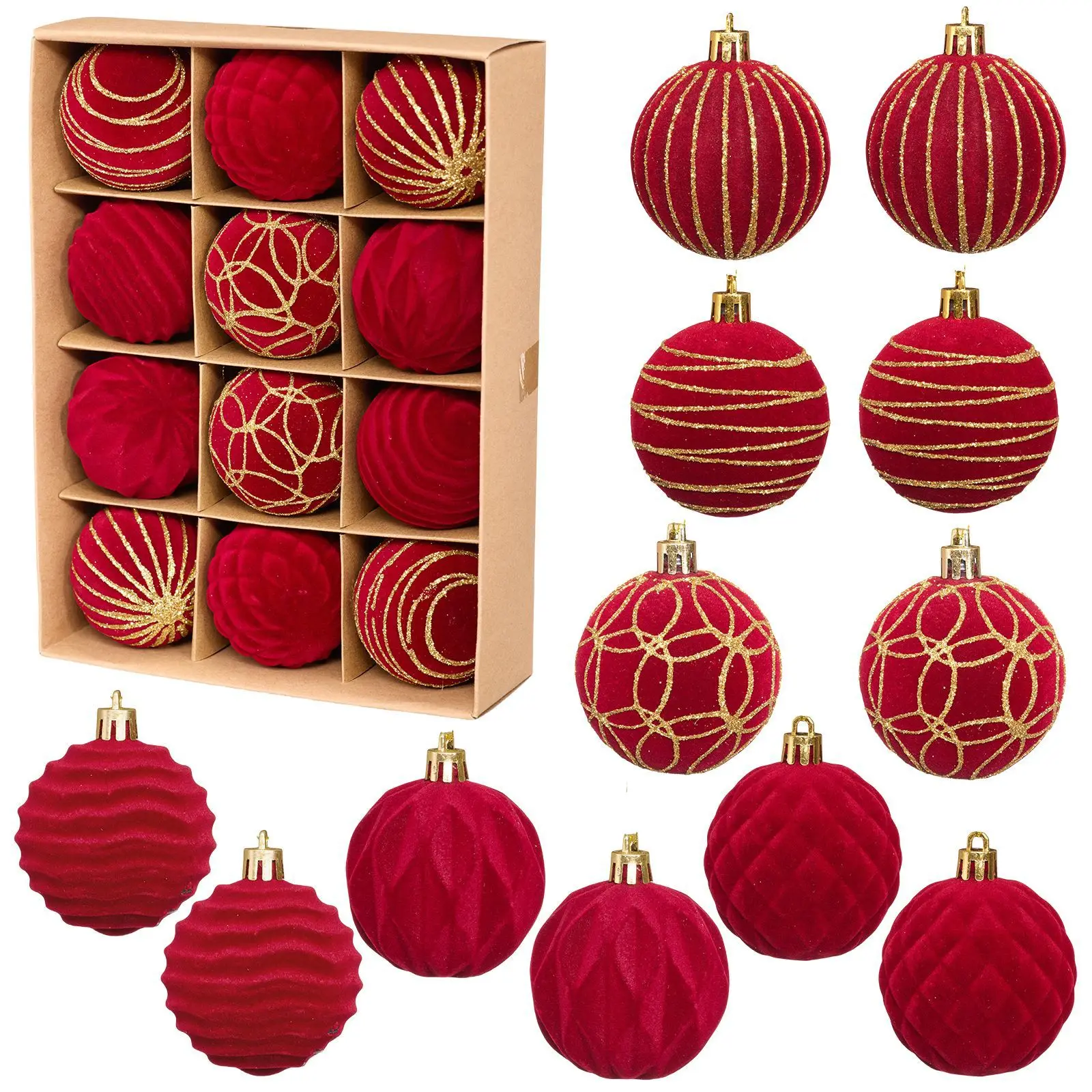 Рождественские шары флокированные 6 см, 12 шт., красные, зелёные
Рождественские шары флокированные 6 см, 12 шт., красные, зелёные