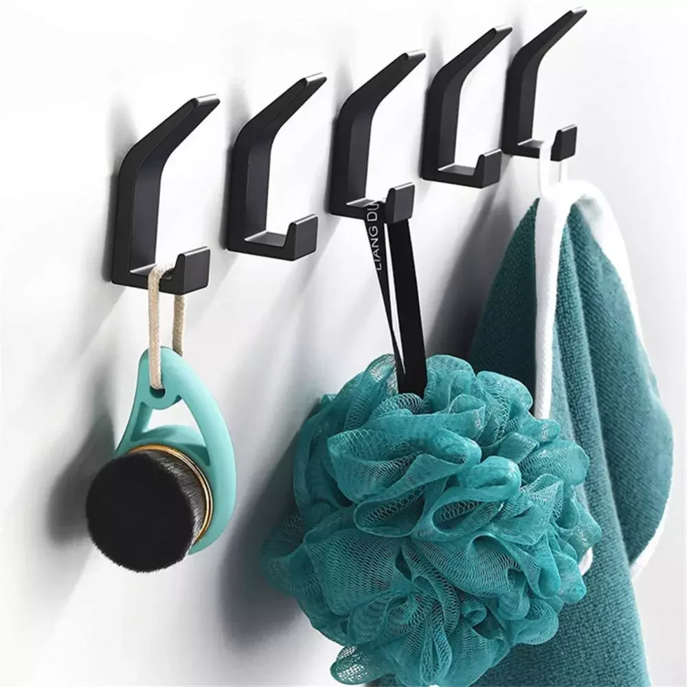 Drilling Double Hook Black White Towel Hook For Bathroom Clothes Coat Hook Bedroom Robe Hook Livingroom Kitchen Accessories
Drilling Double Hook Black White Towel Hook For Bathroom Clothes Coat Hook Bedroom Robe Hook Livingroom Kitchen Accessories