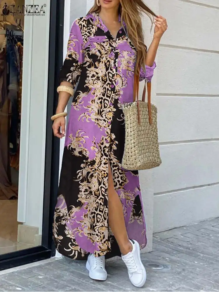 Платье ZANZEA женское длинное с отложным воротником, Модный сарафан с длинным рукавом и богемным принтом, праздничная одежда, осень 2022
Платье ZANZEA женское длинное с отложным воротником, Модный сарафан с длинным рукавом и богемным принтом, праздничная одежда, осень 2022