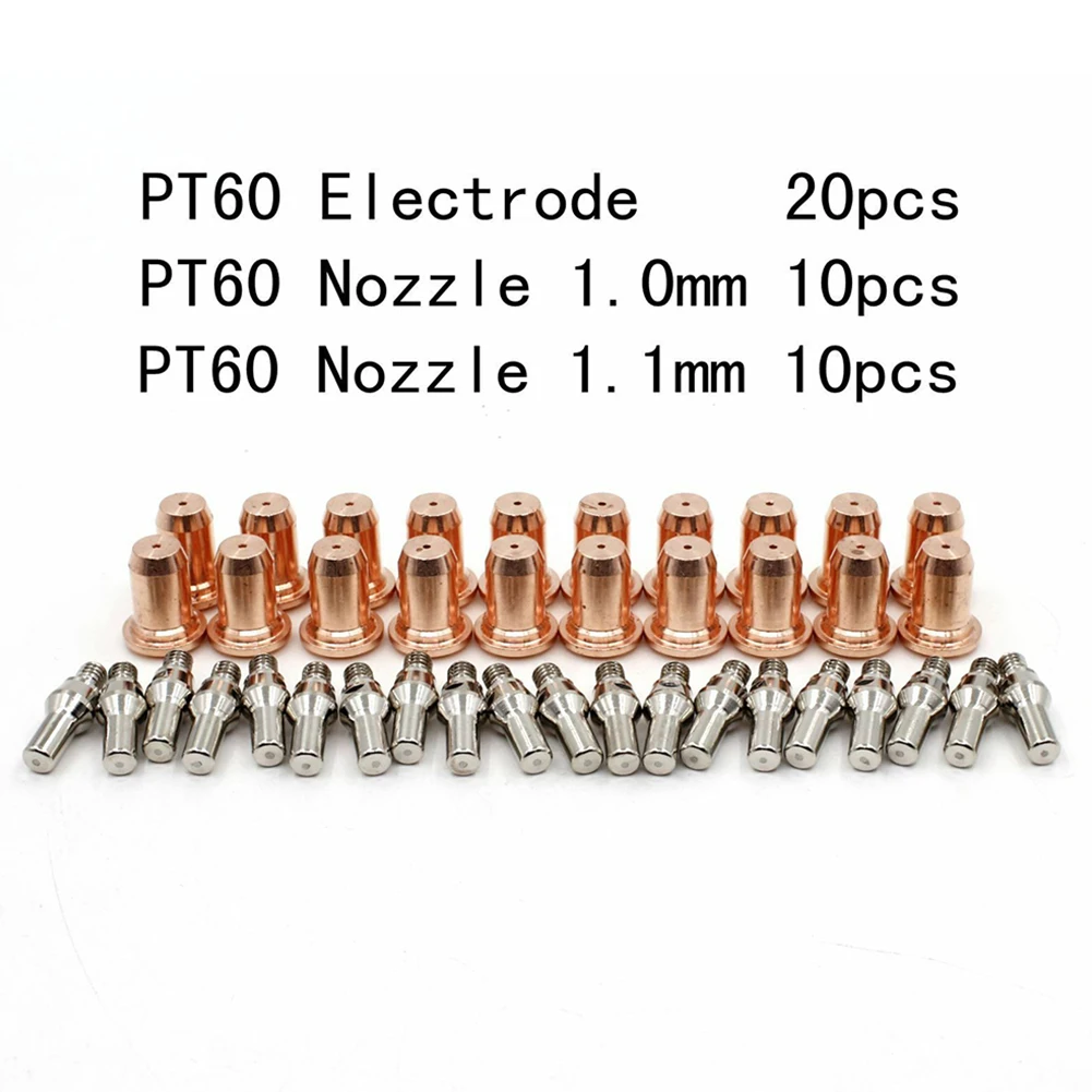 

40pcs Plasma Tips 1.0mm 1.1mm Electrode 52582 For IPT-60 PT60 PT40 IPT-40 Torch WS OEMed Plasma Cutting Consumables
