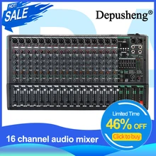 Mixing Console Depusheng PA16 Professional DJ Audio Mixer Sound Board Desk System Interface 16 Channel Digital 99 Reverb Effect