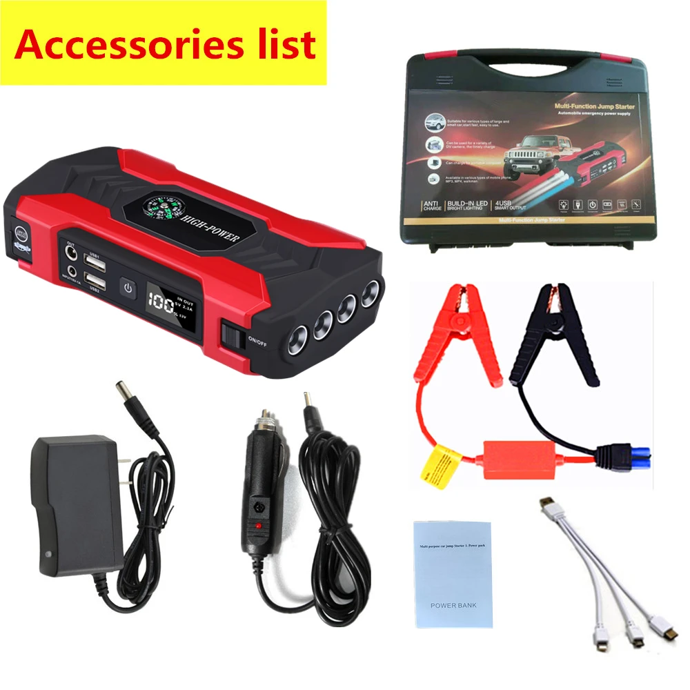 

600A Car Battery Jump Starter Power Bank Portable Auto Charger Start Device 20Ah for 12V Car Diesel Car Emerg Starting Booster