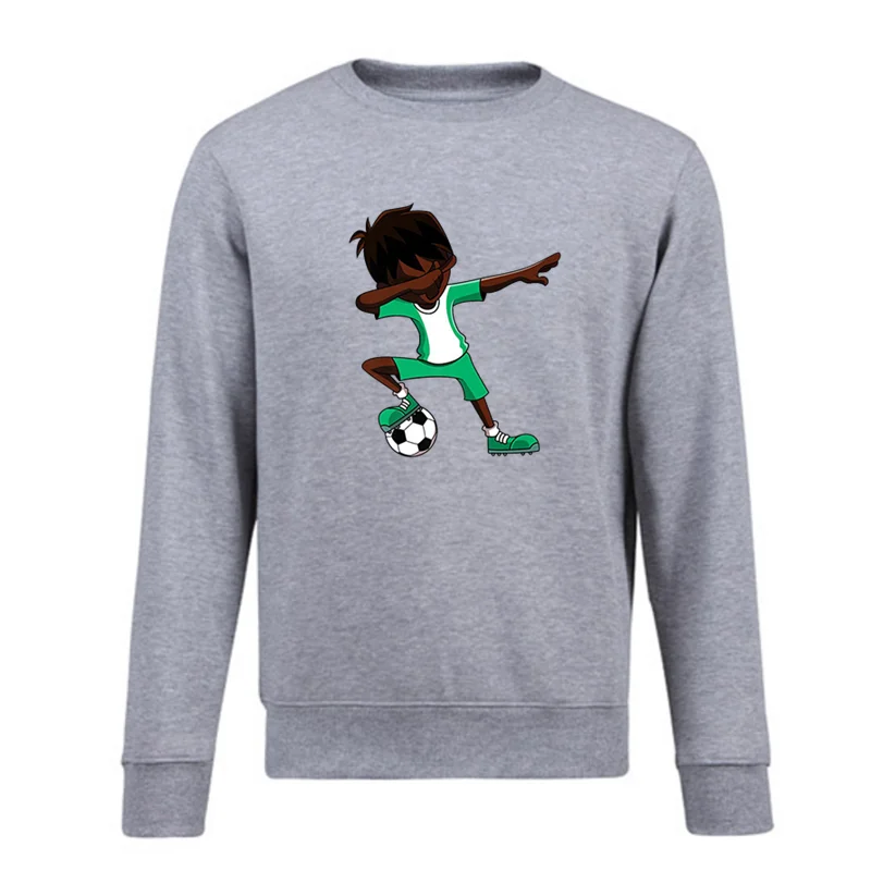 

New Unisex Men Fleece Hoodie Cool Dabbing Soccers Boy Jersey hoodies Nigeria Flag Footballer Slim Fit Sweatshirts Harajuku