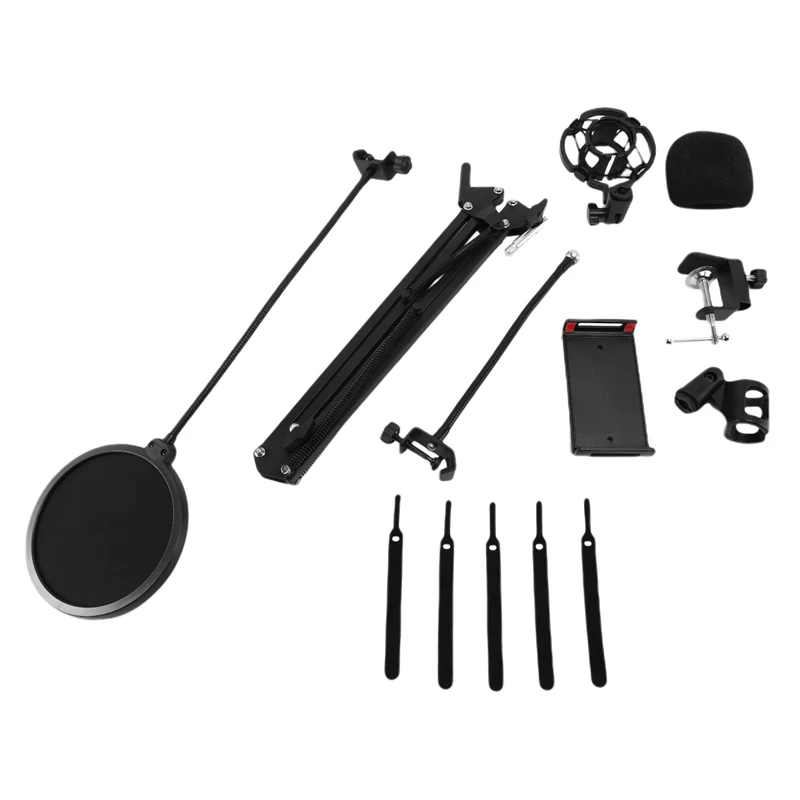 Microphone Stand,Mic Boom Arm with Adjustable Suspension Scissor Arm Stand Phone Holder,for Blue Snowball and Other Mics
Microphone Stand,Mic Boom Arm with Adjustable Suspension Scissor Arm Stand Phone Holder,for Blue Snowball and Other Mics
