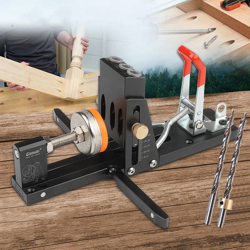 New Woodworking Oblique Hole Punch Locator Pocket Hole Jig Drill Guide Tool Kit Aluminum Alloy CNC Joinery DIY Tools Set
New Woodworking Oblique Hole Punch Locator Pocket Hole Jig Drill Guide Tool Kit Aluminum Alloy CNC Joinery DIY Tools Set
