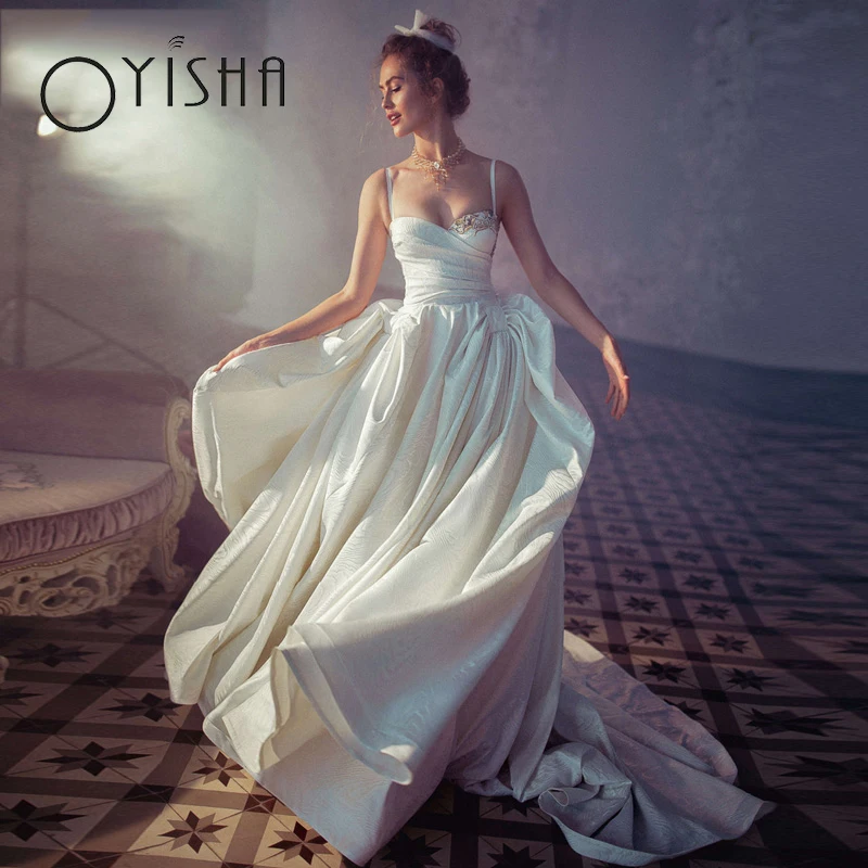 OYISHA Elegant Sweetheart Wedding Dresses Spaghetti Straps A-Line Princess Bridal Gowns Delicate Appliques Lace vestido de noiva
OYISHA Elegant Sweetheart Wedding Dresses Spaghetti Straps A-Line Princess Bridal Gowns Delicate Appliques Lace vestido de noiva