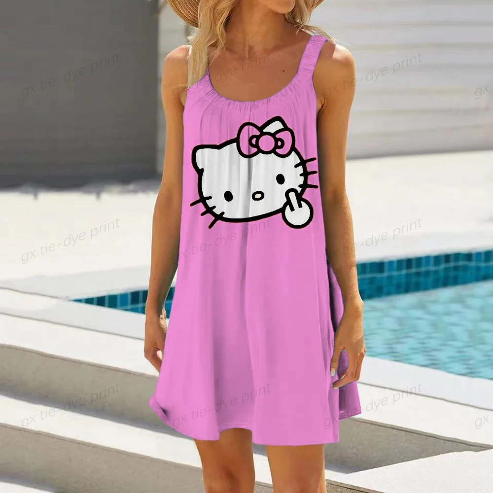 Мини-Платье с принтом Hello Kitty, летнее женское повседневное пляжное платье с круглым вырезом, сексуальное облегающее платье с запахом, женское летнее платье 2023
Мини-Платье с принтом Hello Kitty, летнее женское повседневное пляжное платье с круглым вырезом, сексуальное облегающее платье с запахом, женское летнее платье 2023