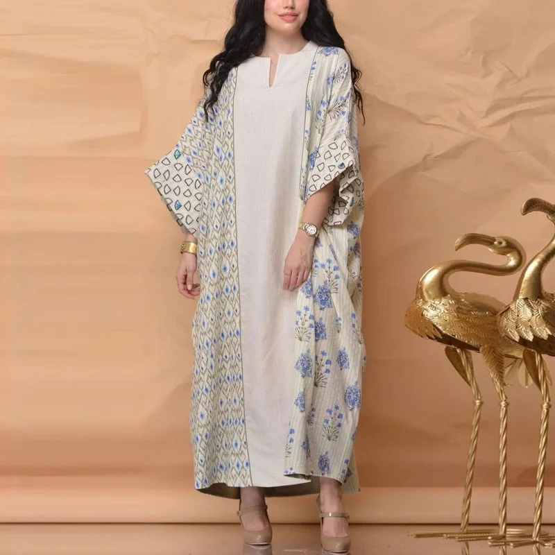 Mandylandy Muslim Women Fashion Floral Print Patchwork Horn Sleeve Maxi Dress Islamic Long Dress Abaya Dress Kaftan Dress
Mandylandy Muslim Women Fashion Floral Print Patchwork Horn Sleeve Maxi Dress Islamic Long Dress Abaya Dress Kaftan Dress