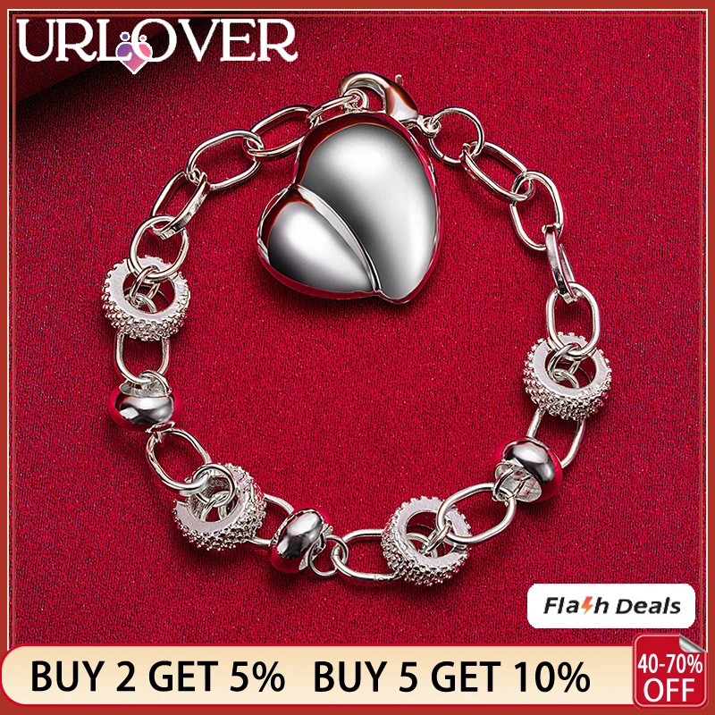925 Stamp Silver Color 20cm Chain For Women Big Heart Pendant Bracelets Popular Fashion Jewelry Party Wedding Accessories Gifts
925 Stamp Silver Color 20cm Chain For Women Big Heart Pendant Bracelets Popular Fashion Jewelry Party Wedding Accessories Gifts